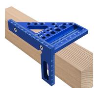 Uadme 3D Multiángulo Escuadra Carpintero, 22.5-90° Transportador de Angulos, Regla Triangular de Aleación de Aluminio, Herramienta de Medición Precisa para Carpintería y Ingenieros (Azul)