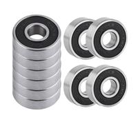 Uadme 608-2RS Rodamientos de Bolas Sellado, 10 Pcs Rodamientos Rígidos de Goma 22x8x7 mm, Cojinetes de Bolas de Ranura Profunda, para Maquinaria de Vehículos de Transporte de Equipos (608-2RS)