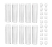 Uadme Cápsulas de Monedas, 10 Piezas Redondas Transparente Monedas Coleccion Caja con 20 Esponjas de Almohada Tubos para Botones de Monedas (3 cm de diámetro)
