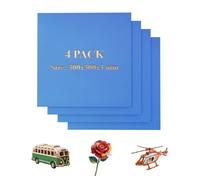 Uadme Colores Contrachapada 3 mm, 4 Hojas de Contrachapado de Tilo 30x30 cm, Tablero de Madera a Medida, para DIY, Pirograbado Corte por Laser CNC Router Modelado (Azul)