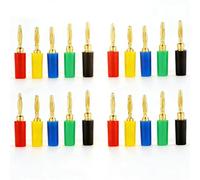 Uadme Conector Banana Altavoces 2mm, 20 Piezas Fichas Bananas Chapados en Oro, para Amplificador Receptor de Audio Estéreo