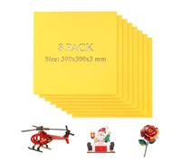 Uadme Contrachapado de Colores 3 mm, 8 Hojas de Contrachapado de Tilo, Planchas de Madera para Corte Laser 30x30 cm, para DIY, Pirograbado Corte por Laser CNC Router Modelado (Amarillo)