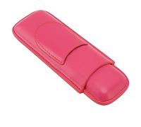 Uadme Ele - Estuche vintage para puros hecho a mano, delgado y portátil con 2 dedos para viajes, fiestas, negocios, piel sintética, color rosa, multicolor