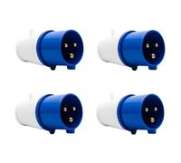 Uadme Enchufe Industrial de 3 Pin 16A, 4 Enchufes Industriales a Prueba de Agua IP44, Cable Adaptador de Exterior, para Caravana Industrial, 220-250V
