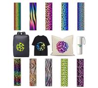 Uadme Hojas de Tinta de Transferencia, 10 Piezas Infusible Transfer Ink Sheets, 11,5 X 30,5 cm Papel de Sublimación Pretintado, para DIY T-Shirt, Bolsa de Mano, Posavasos en Blanco (Leopardo)