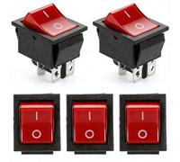 Uadme Interruptor Basculante ON/OFF 4 Pin, Interruptores Pequeño Impermeable 30A, Controlador Eléctrico Botonera para Maquina (5PCS)