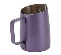 Uadme Jarra de leche de acero inoxidable, 450 ml, para cafetería, jarra de espuma de leche púrpura con boca incisiva