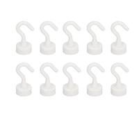 Uadme Juego de 10 ganchos magnéticos, blancos, resistentes, ABS, ganchos compactos, para refrigerador de microondas, 11 lb
