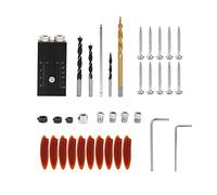 Uadme Kit con portapiezas con orificios, localizador de perforación oblicua, guías dobles para carpintería, herramienta de ángulo de articulación, carpintería