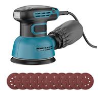 Uadme Lijadora Orbitales, 300W 12000RPM 6 Velocidades Variables Lijadoras Rotorbital, Lijadora Excéntrica, 10 Hojas de 125 mm Discos Abrasivos, para Lijar, Pulir, Bricolaje
