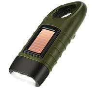 Uadme Linterna Solar Supervivencia, Mini LED Linterna de Emergencia con Manivela, para Exteriores/Camping/Apagones (Verde)