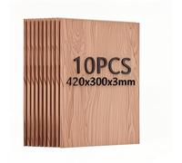 Uadme Madera Contrachapada 3mm, 10 Piezas A3 Tablero Madera Manualidades, 42 x 30 cm Placa para Grabado Laser, Maderas para Bricolaje, Pirograbado, Corte por Laser, CNC Router (Palisandro)