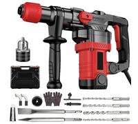 Uadme Martillo Demoledor con Cable 1300W, Taladro Percutor 6J Energía de Impacto, 6 Velocidad Variable 0-4000RPM, Interfaz SDS-Plus, Portabrocas de 13MM, para Concreto, Metal y Madera