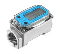 Uadme Medidor de Flujo de Turbina Digital 1" NPT 15-120L, Caudalimetro Agua con Pantalla LCD, Water Flow Meter para Equipos de Repostaje de Diésel y Gasolina (Azul)