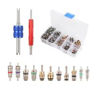 Uadme Obus Aire Acondicionado, 102Pcs A/C Válvula Núcleo R12 R134A, Kit Sello Núcleo Válvula Aire Acondicionado Automóvil, para Coche