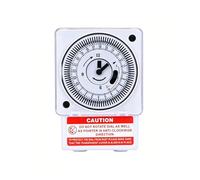 Uadme Reloj Temporizador Analogico 24h, SL-189 AC 220V Interruptor Horario Mecanico Electrico, Intervalo de 15 Minutos, para Piscina Cocina Baño