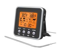 Uadme Termómetro Carne Cuisine con Sonda, Termómetro Digital Cocina con Gran Pantalla LCD & Alarma, para BBQ Alimentos Líquido Parrilla Horno