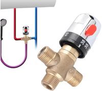 Uadme V¨¢Lvula Mezcladora Termost¨¢Tica De 3 V¨ªAs Lat¨®N Macizo Tubo Temperatura Sensible 15 Mm Mezclador Ducha Con Control Termos