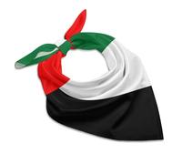 UAE Flag Soft Imitated Silk Neck Scarf, Multi-Purpose Head Hair Wrap Wrist Handkerchief Bag Decor Kerchief For Women Daily Wear(18"x18")