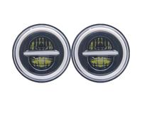 UAGFDFF Carcasas Para Faros Para Dodge Para Dakota 2004 7 Pulgadas Faro 2x Coche Led Alto/bajo H4 Halo Ángulo Ojos DRL 1967-1981 Luces Circulación Diurna(50w Halo lightBlackG)