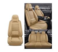 UAGFDFF Fundas Asiento Coche para Dodge para Ram Fundas Asiento Coche Cuero Universales Impermeables Y Completas Accesorios Coche Fundas Coche Asientos(Beige+Cushion)