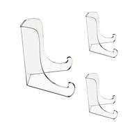 UAIAGM Paquete de 3 soportes y caballete de acrílico transparente para platos, cuencos y objetos pequeños, perfecto para decoración del hogar y exhibición de coleccionables