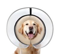 Uaidie Collar de cono para perro con cono inflable mejorado antilamer después de la cirugía, tamaño ajustable con acolchado suave para perros pequeños, medianos y grandes, amarillo pálido/L