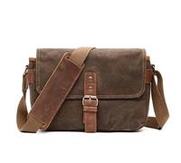 UALXPAO Bolso bandolera de lona para hombre Bolsos de hombro vintage lona encerada al óleo for hombre, bolso for cámara DSLR a prueba golpes, bandolera informal impermeable for(Color 3)