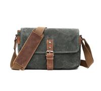 UALXPAO Bolso bandolera de lona para hombre Bolsos de hombro vintage lona encerada al óleo for hombre, bolso for cámara DSLR a prueba golpes, bandolera informal impermeable for(Color 4)