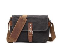 UALXPAO Bolso bandolera de lona para hombre Bolsos de hombro vintage lona encerada al óleo for hombre, bolso for cámara DSLR a prueba golpes, bandolera informal impermeable for(Color 5)