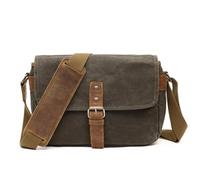 UALXPAO Bolso bandolera de lona para hombre Bolsos de hombro vintage lona encerada al óleo for hombre, bolso for cámara DSLR a prueba golpes, bandolera informal impermeable for(Color 1)