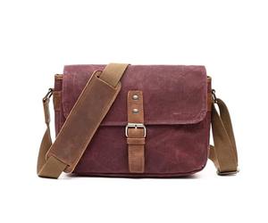UALXPAO Bolso bandolera de lona para hombre Bolsos de hombro vintage lona encerada al óleo for hombre, bolso for cámara DSLR a prueba golpes, bandolera informal impermeable for(Color 2)