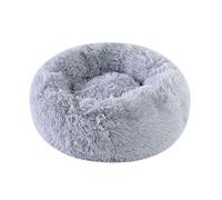 UALXPAO Cama de Peluche para Animales Cama Redonda for Gatos, Perrera for Perros, Antideslizante, cálida, for Dormir en Invierno, Larga, de Felpa, Suave, cojín for Cachorros, Suministros(Gray,60cm)
