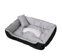 UALXPAO Cama de Peluche para Animales Sofá Suave for Perros, Cama cálida de Forro Polar for tamaños pequeños, Grandes y, con Fondo Impermeable for Mascotas Gatos, for otoño e Invierno(Grey,85X65cm)