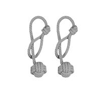 UALXPAO Curtain Tiebacks 2 Pcs Curtain Tiebacks Holdbacks with Big Woven Ball Outdoor Cotton Hand Rope Decorative Tie Backs para Salón Dormitorio Oficina(Dark Grey)