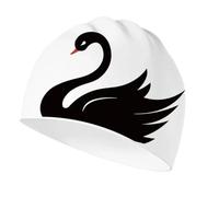 UALXPAO Gorro de Natación Gorro de natación for Mujer, Gorro Impermeable con protección for los oídos, elástico Silicona Estampado Cisne, Accesorios for Piscina para Piscinas(NO.7)