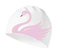 UALXPAO Gorro de Natación Gorro de natación for Mujer, Gorro Impermeable con protección for los oídos, elástico Silicona Estampado Cisne, Accesorios for Piscina para Piscinas(NO.8)