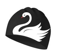 UALXPAO Gorro de Natación Gorro de natación for Mujer, Gorro Impermeable con protección for los oídos, elástico Silicona Estampado Cisne, Accesorios for Piscina para Piscinas(NO.6)