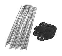 UALXPAO Ground Staple U-Shape Garden Staple Landscape Staples Film Fixed Pegs Metal Garden Stakes Heavy-Duty Sod Pins with Buffer Washer Grapas para Cesped Artificial