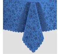 UALXPAO Mantel Antimanchas Mantel Rectangular de Vinilo Impermeable a Prueba Aceite, Cubierta Mesa limpiable for Cocina y Comedor para Comida Boda Fiesta Cocina Camping(Blue 02,178X305CM)