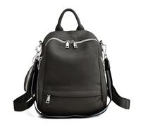 UALXPAO Mochila Mujer de Cuero Mochila de cuero for mujer, bolso escolar, viaje, hombro, mano, mochila for chica para Uso Diario, Viajes, Escuela(Black)