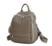 UALXPAO Mochila Mujer de Cuero Mochila de cuero for mujer, bolso escolar, viaje, hombro, mano, mochila for chica para Uso Diario, Viajes, Escuela(Grey)