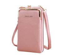 UALXPAO Monederos Mujer Cartera pequeña for Mujer, Bolso Tipo Cartera, Bolso de Mano, Mini Bolso de Hombro de Cuero Mate, Bolso de Mano for teléfono, Bolso de Mano(Pink)