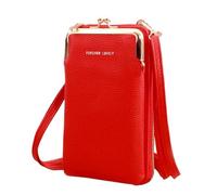 UALXPAO Monederos Mujer Cartera pequeña for Mujer, Bolso Tipo Cartera, Bolso de Mano, Mini Bolso de Hombro de Cuero Mate, Bolso de Mano for teléfono, Bolso de Mano(Red)