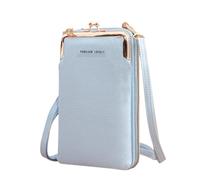 UALXPAO Monederos Mujer Cartera pequeña for Mujer, Bolso Tipo Cartera, Bolso de Mano, Mini Bolso de Hombro de Cuero Mate, Bolso de Mano for teléfono, Bolso de Mano(Sky Blue)