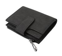 UALXPAO Monederos Mujer Carteras Cortas de Moda for Mujer, de Piel sintética Mate, Monedero pequeño Informal con Cremallera, Monedero, Cartera con Broche, Tarjetero con Clip(Black)