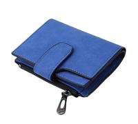 UALXPAO Monederos Mujer Carteras Cortas de Moda for Mujer, de Piel sintética Mate, Monedero pequeño Informal con Cremallera, Monedero, Cartera con Broche, Tarjetero con Clip(Blue)