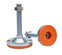 UALXPAO Patas Ajustables para Equipos Base de Soporte Copa Goma Fija galvanizada Ajustable con Tornillos M12 M14 M16 M20 M24 M30 for Mesa(D80xM24x100)