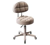 UALXPAO Taburete con Ruedas Sillas de peluquería y Belleza Sencillas, Silla giratoria Especial for salón, Taburete Redondo for barbería, Maquillaje(Brown Backrest 3)
