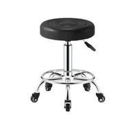 UALXPAO Taburete con Ruedas Taburete Giratorio de Cuero sintético con Ruedas, Respaldo bajo, Altura Ajustable, for salón Trabajo, Dibujo y reposapiés(Color12)